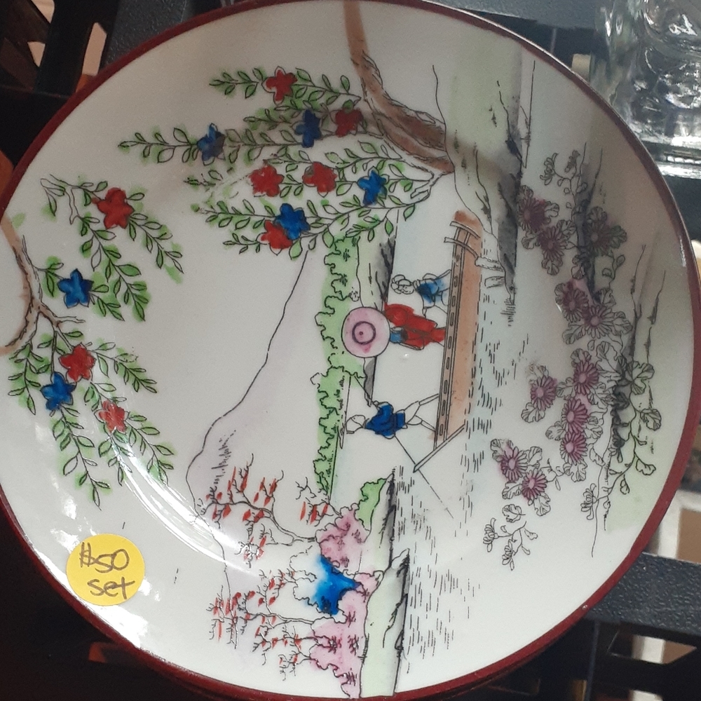 Hand-painted Japan plates